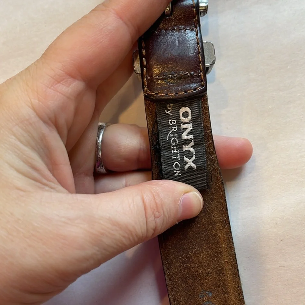 Onyx by Brighton Men’s Leather Belt – Golf Theme, 46” Long, Genuine Leather